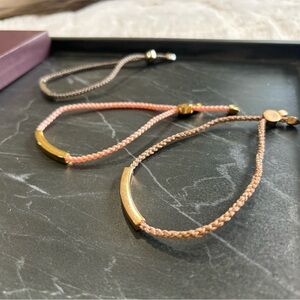 3x Monica Vinader Linear Friendship Bracelet - Rose Gold / Gold / Silver